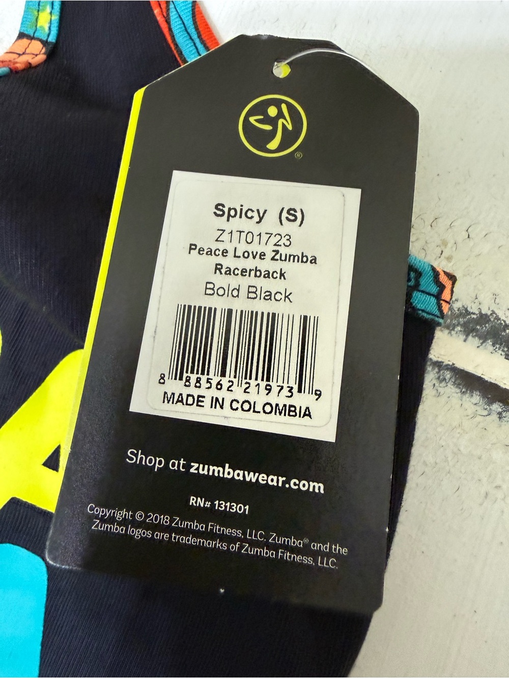Zumba Logo Tank Top in Black with Multicolor Print Small - Picture 10 of 10